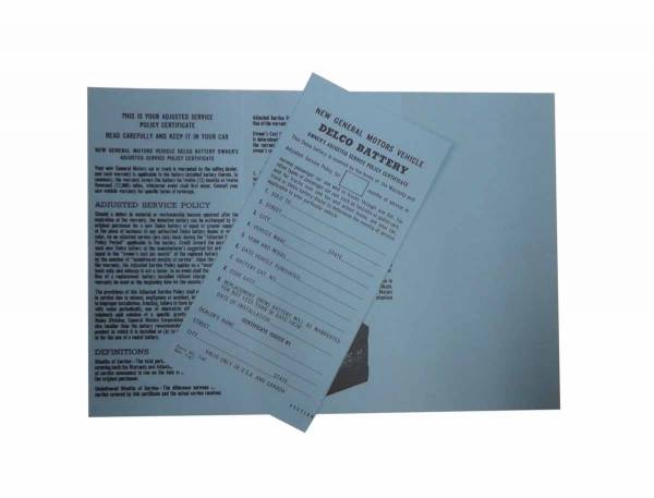 Rubber The Right Way - Delco Battery Owners Certificate
