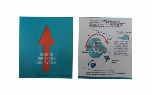 Rubber The Right Way - Ignition Lock Instructions Sleeve - On Sun Visor