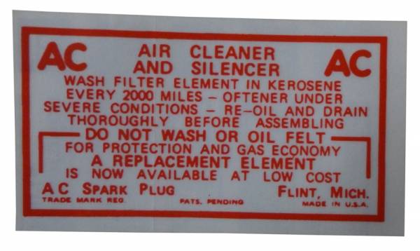 Rubber The Right Way - Dry Style Air Cleaner Service Instructions Decal