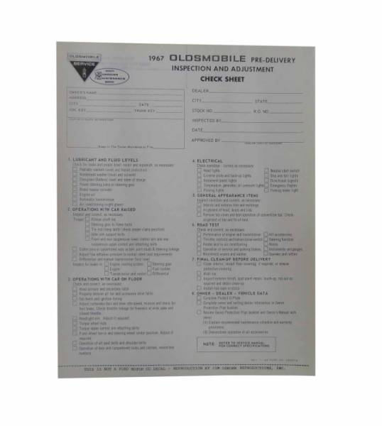 Rubber The Right Way - New Vehicle Pre-Delivery Sheet