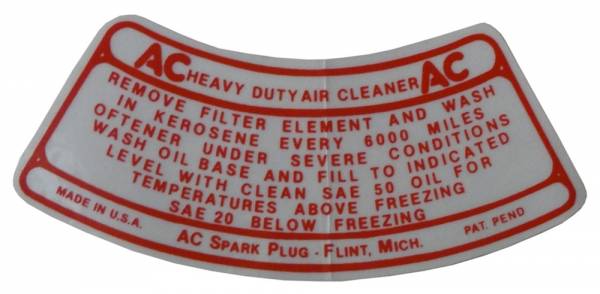 Rubber The Right Way - Air Cleaner Service Instructions Decal