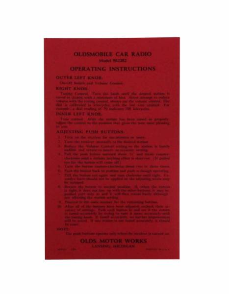 Rubber The Right Way - Radio Instructions Sheet