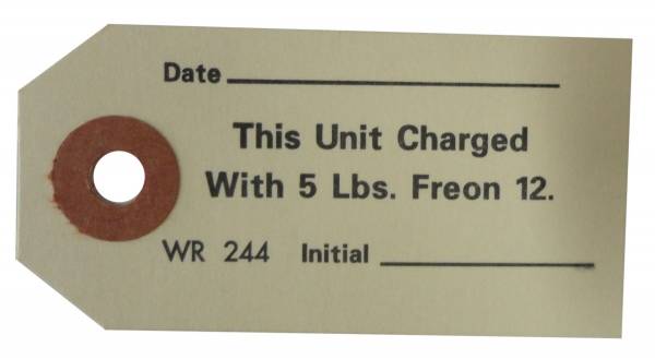 Rubber The Right Way - Freon Charge Air Conditioner Compressor Tag