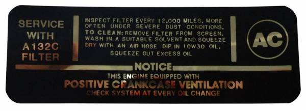 Rubber The Right Way - Air Cleaner Service Instructions Decal