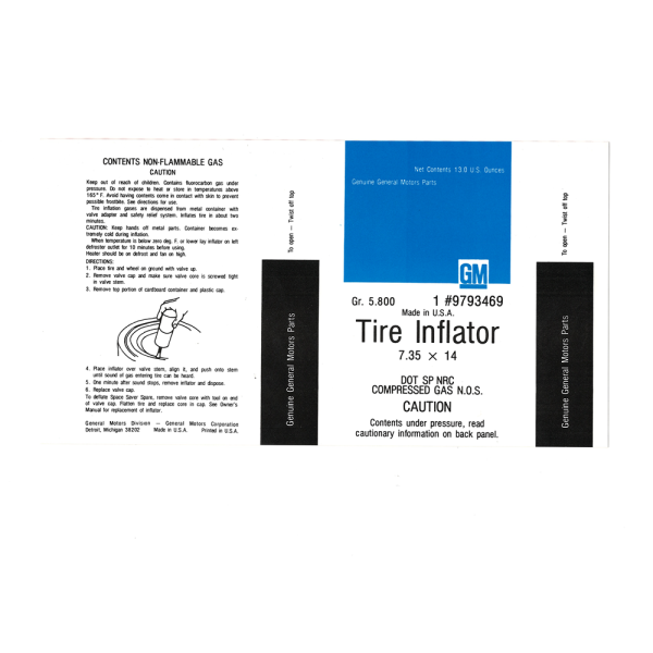 Rubber The Right Way - Space Saver Spare Tire Instructions Decal - 7.35 X 14 Tire