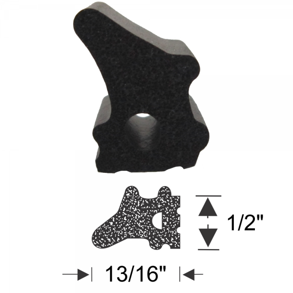 Door Seal - 1/2" Wide 13/16" Tall