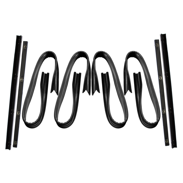 Metro Moulded Parts - Glass Run Channel & Beltline Weatherstrip Kit - 8 Pieces