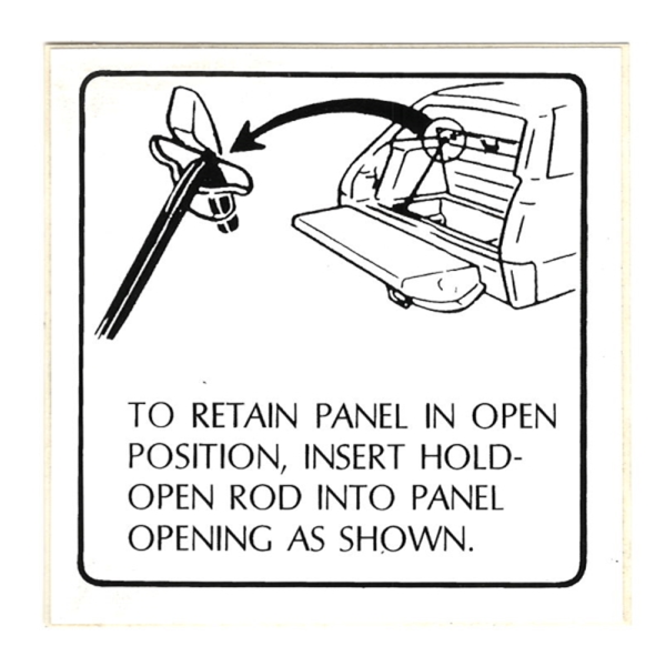 Jim Osborne Reproductions - Hatchback Compartment Lid Decal