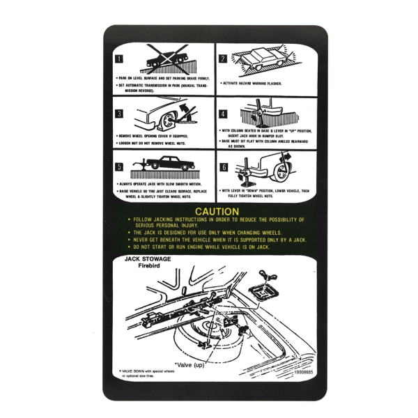 Jim Osborne Reproductions - Jack Instructions Decal - Regular Spare
