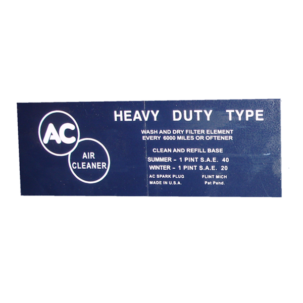 Rubber The Right Way - Air Cleaner Decal - Oil Bath Style