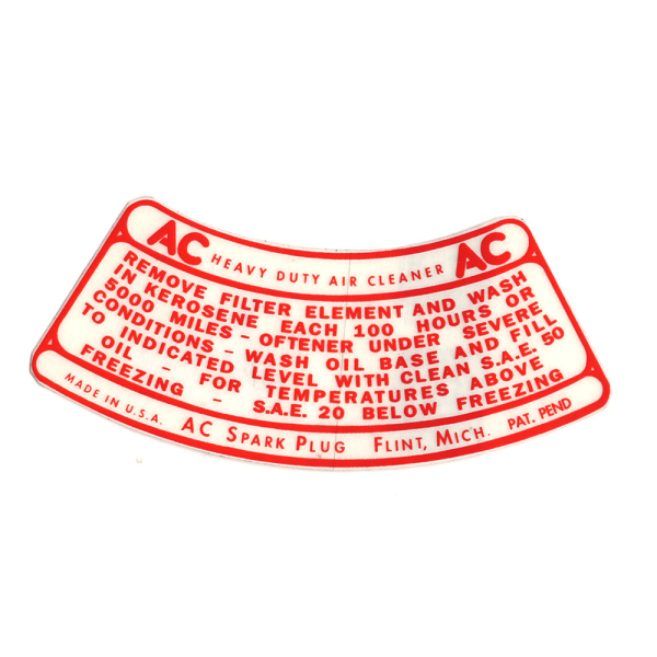 Jim Osborne Reproductions - Oil Bath Air Cleaner Decal 2-V