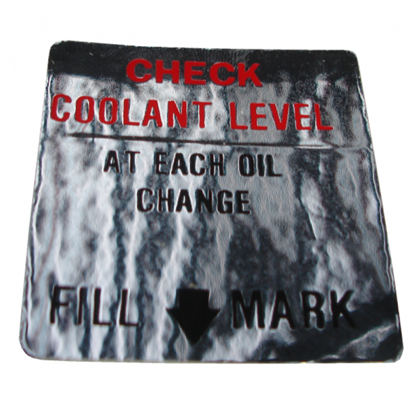 Rubber The Right Way - Coolant Level / Caution Decal