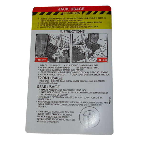 Rubber The Right Way - Jack Instructions Decal - In Trunk