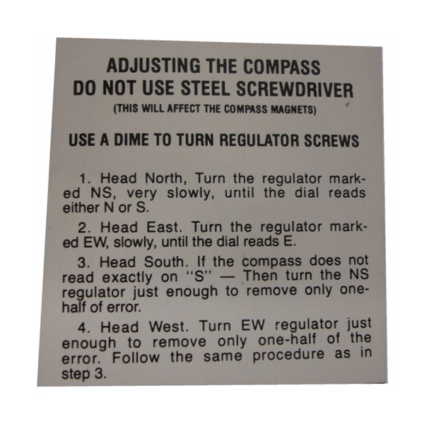 Rubber The Right Way - Glove Box Door Compass Instructions Decal