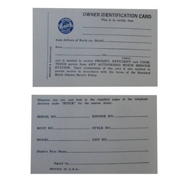 Rubber The Right Way - New Vehicle Owners ID Card