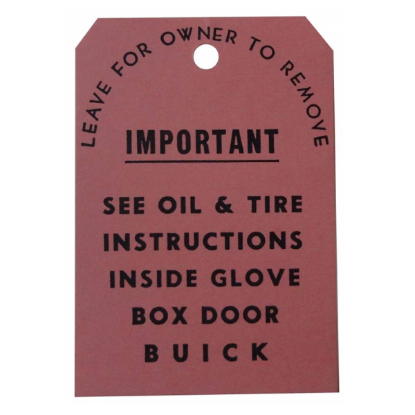 Rubber The Right Way - Tag - Oil & Tire Instruction