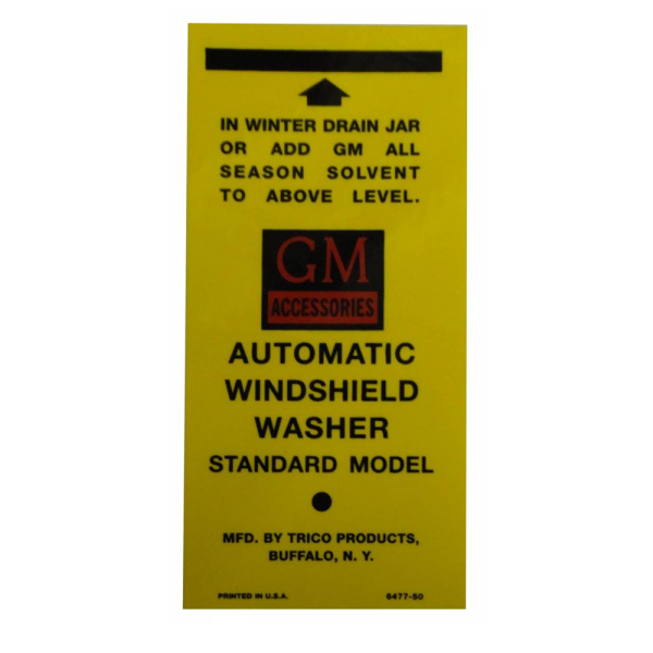 Rubber The Right Way - Windshield Washer Bracket Decal (GM)