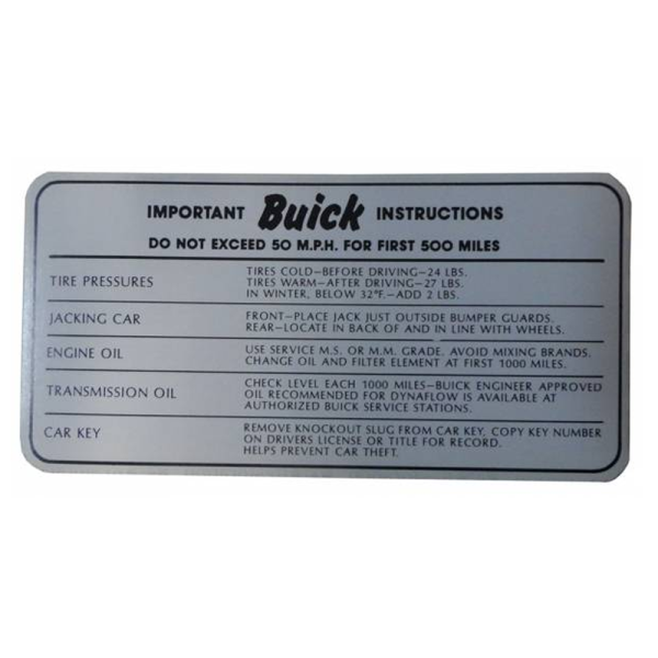 Rubber The Right Way - Tire / Oil Pressure Decal