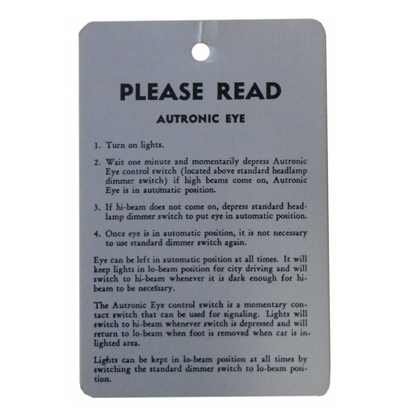 Rubber The Right Way - Tag- Autotronic Eye Instructions