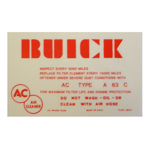 Rubber The Right Way - 4 BBL Carburetor Dry Style Air Cleaner Decal