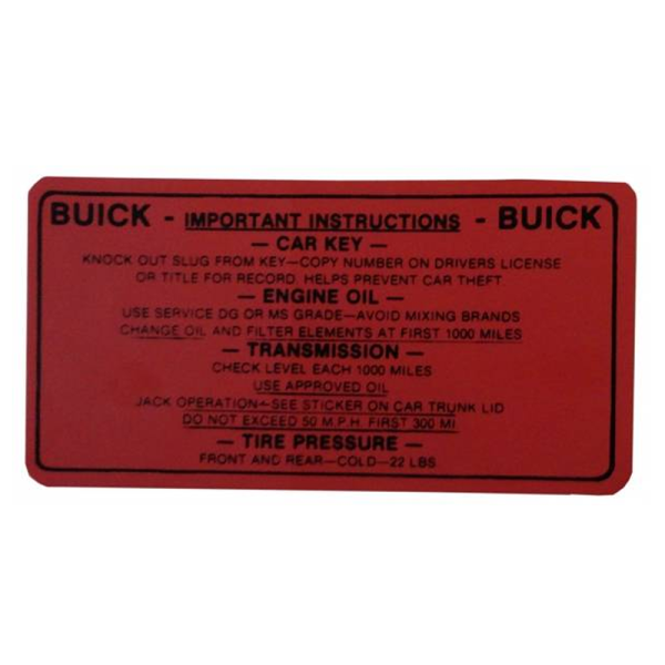 Rubber The Right Way - Tire & Oil Pressure Decal