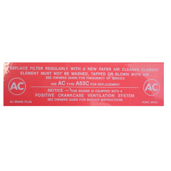 Rubber The Right Way - Air Cleaner Service Instructions Decal