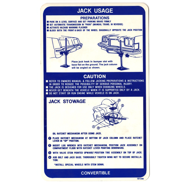 Jim Osborne Reproductions - Jack Stowage And Use Decal