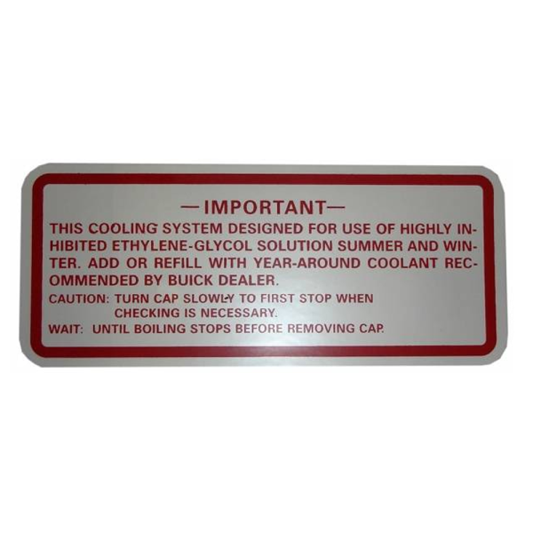 Cooling System Decal