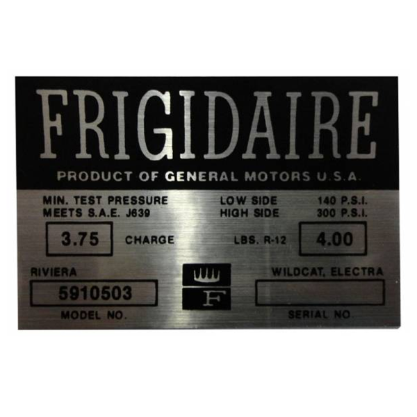 Frigidaire AC Compressor Decal