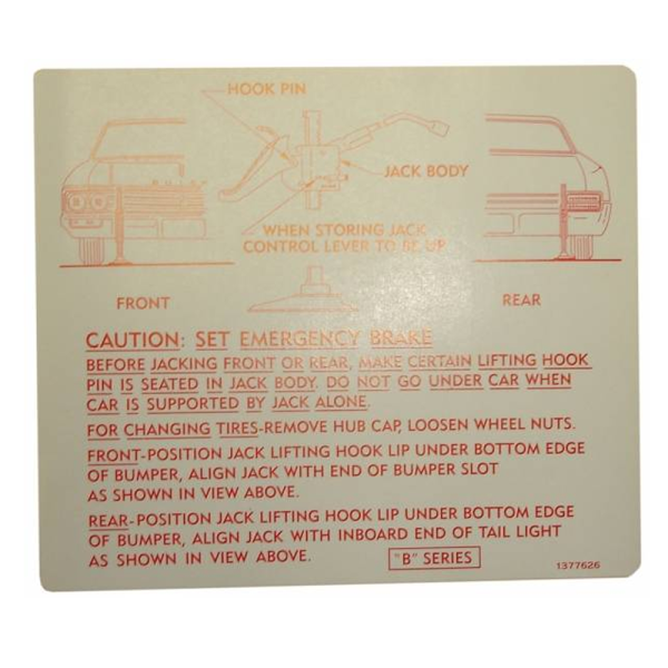 Jack Instructions Decal