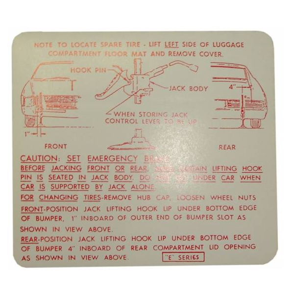 Jack Instructions Decal