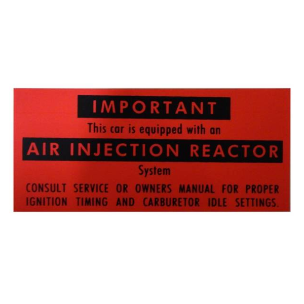 California Air Injector Reactor Decal