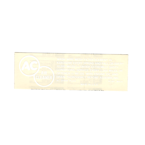 Pontiac Air Cleaner Decal