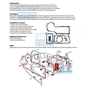 Rubber The Right Way - Heater Box Seal Kit - Models Without AC - Image 2