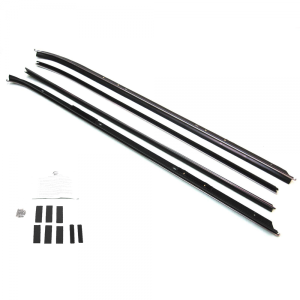 Windowfelt  - Complete 4 Piece Kit - Pre-Cut & Formed As Original - Models Without Special Molding On Door / Outers Have Chrome Bead