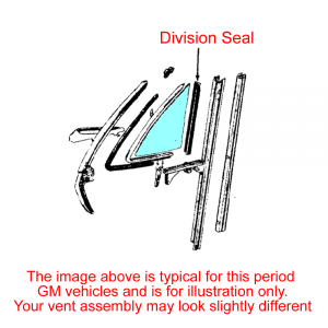 Rubber The Right Way - Front Door Vent Window Division Seal - Image 2