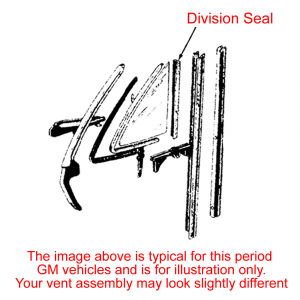 Rubber The Right Way - Front Door Vent Window Division Seal - Image 2