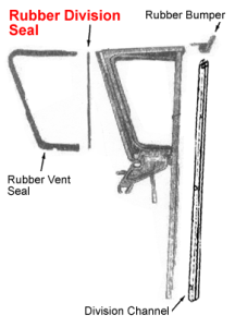 Front Door Vent Window Division Seal