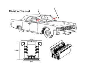 Window Run Channel - Rigid - With Stainless Bead - Pair of 4' Strips - 35/64" Tall 1/2" Wide