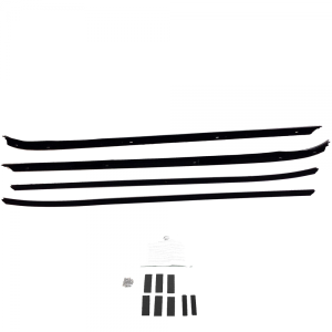 Windowfelt  - Complete 4 Piece Kit - Pre-Cut & Formed As Original - Models Without Special Molding On Door / Outers Have Chrome "Lip"