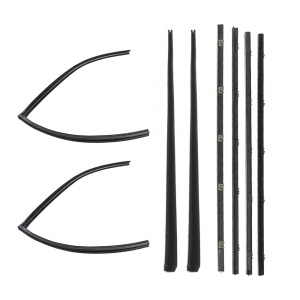 Deluxe Window Channel & Beltline Kit - Front Doors - Chrome Bead