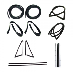 Master Weatherstrip Kit - With Small Back Window / Without Chrome Windshield Trim / With Black Beltline