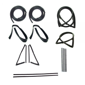 Master Weatherstrip Kit - With Small Back Window / Without Chrome Windshield Trim / With Chrome Beltline