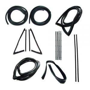 Master Weatherstrip Kit - With Large Back Window / With Chrome Windshield Trim / With Black Beltline