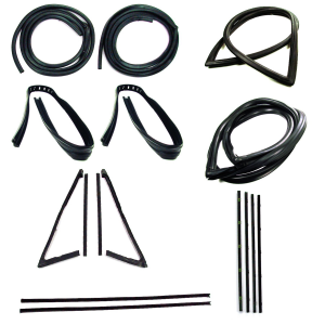 Master Weatherstrip Kit - With Small Back Window / With Chrome Windshield Trim / With Chrome Beltline