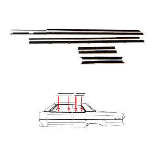 Window Felt or Anti-Rattler - Complete 8 Piece Kit - Pre-Cut & Formed As Original