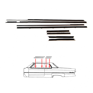 Window Felt or Anti-Rattler - Complete 8 Piece Kit - Pre-Cut & Formed As Original