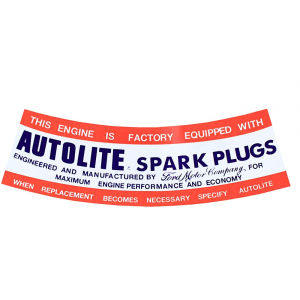 "Autolite Spark Plugs" Air Cleaner Decal