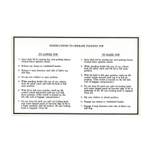 Convertible Top Instructions Decal