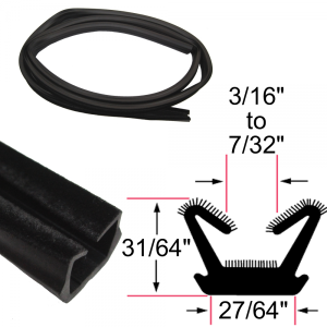 Rubber The Right Way - Glass Run Channel - Flexible - 8' Strip - 31/64" Tall 27/64" Wide - Image 2